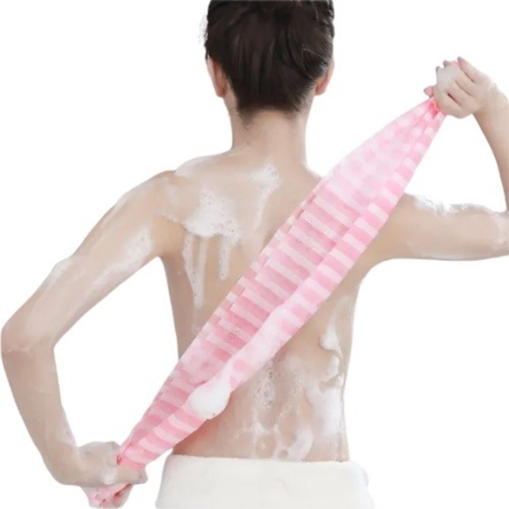 12 Pc Long Exfoliating Wash Cloths Back Scrubbers, 4 Pink 4 Blue 4 Black Stripe